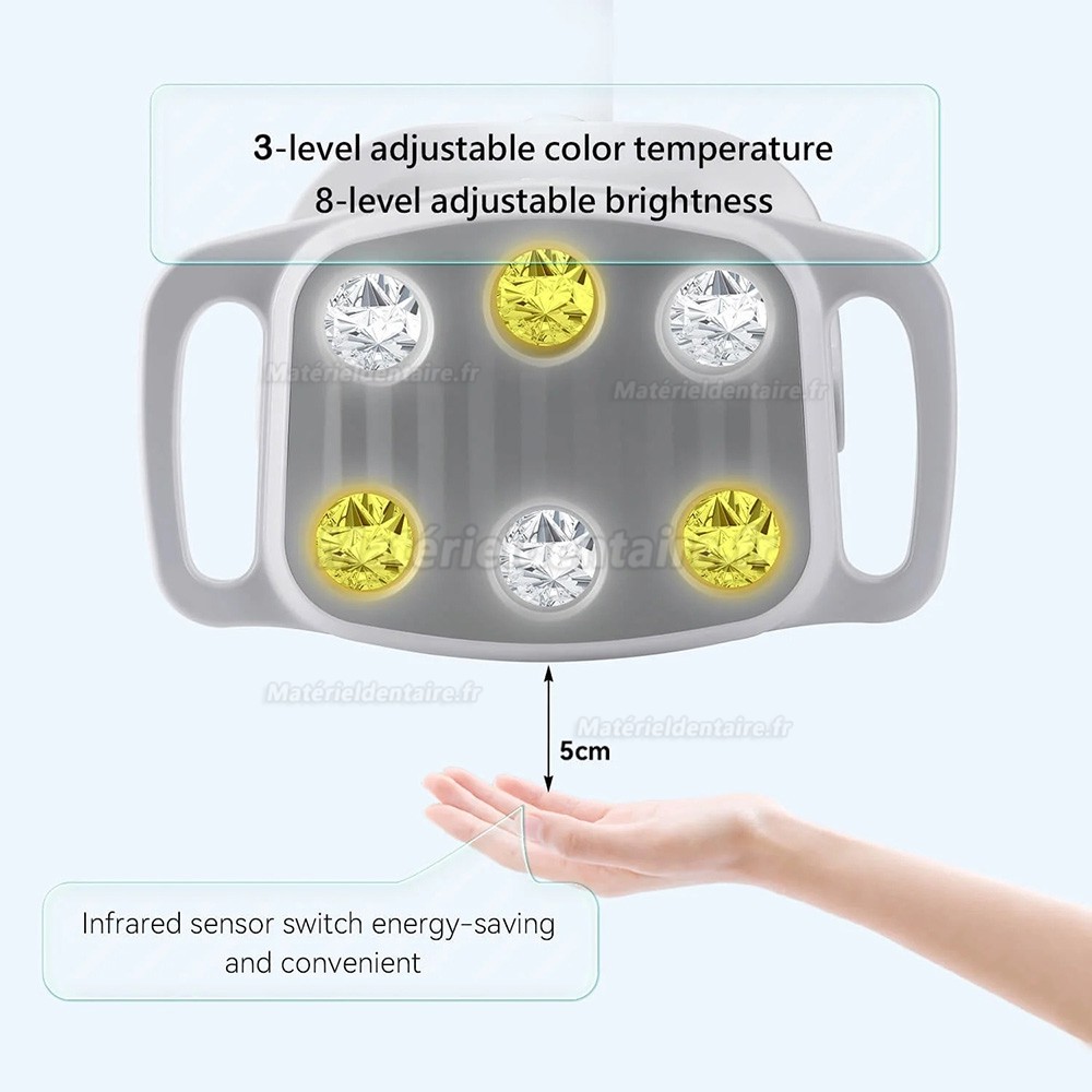 Lampe pour fauteuil dentaire KY KY-P151 6 LED 9W bicolore réglable